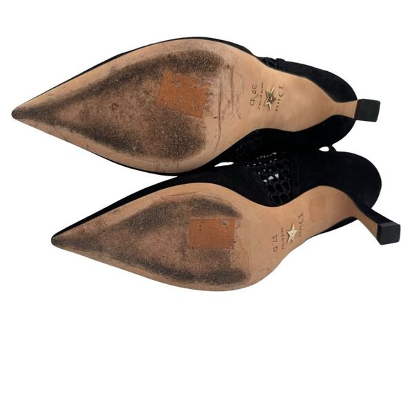 Dior “Dior-I” Suede and Mesh Booties Ankle Boots Black Size 7 - Picture 9 of 13